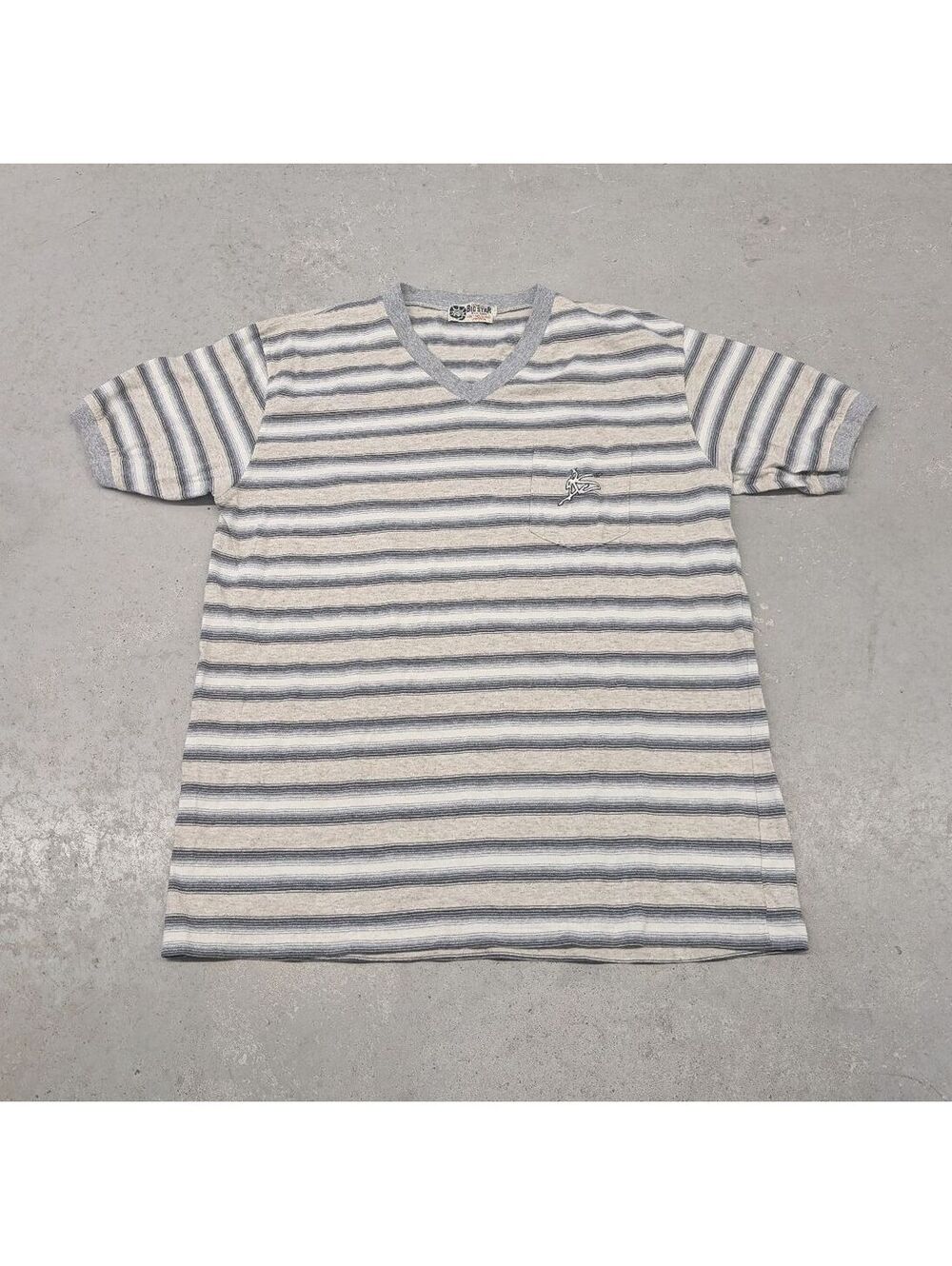 Vintage 90s Big Star Jeans USA Striped Pocket Logo T-shirt
